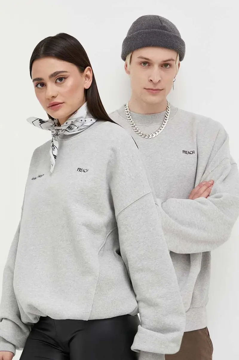 Preach felpa in cotone Grigio