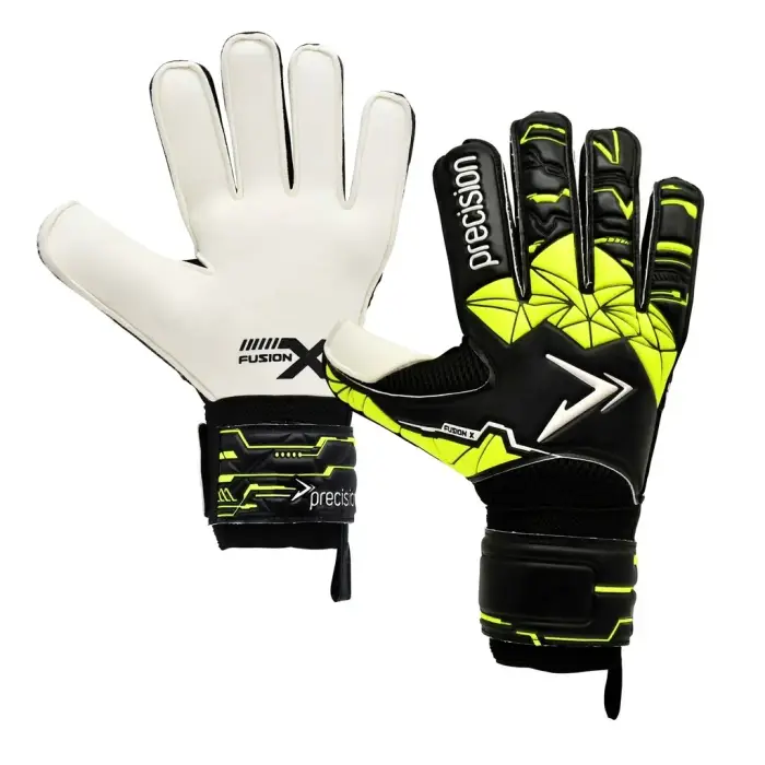 Precision Guanti da portiere per bambini Fusion X Flat Cut Finger Protect Noir