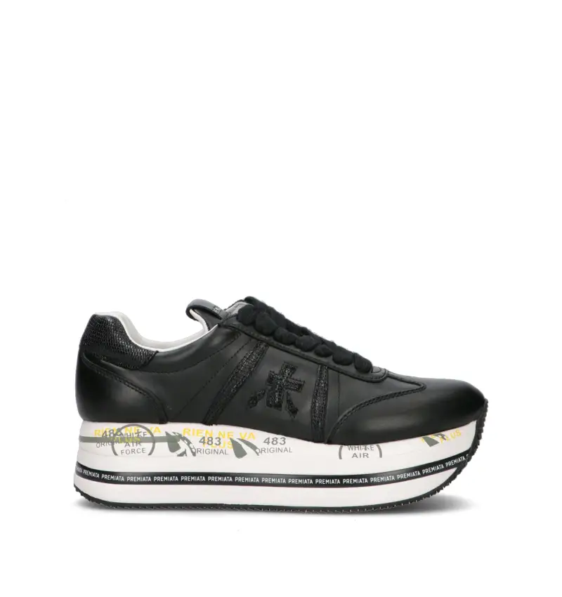 PREMIATA BETH Sneaker donna nera in pelle Vario