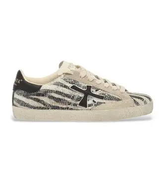 per donna STEVEND Sneakers Stevend 8053 in pelle con stampa animalier (41), Basso, Stringhe, Casual, Animal Print