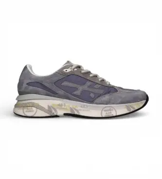 per uomo MOERUN Sneakers Moerund in pelle blu navy e grigia (46), Basso, Stringhe, Casual, Grigio