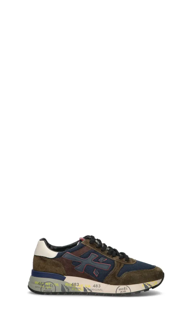 PREMIATA Sneaker uomo verde militare/blu in pelle Vario