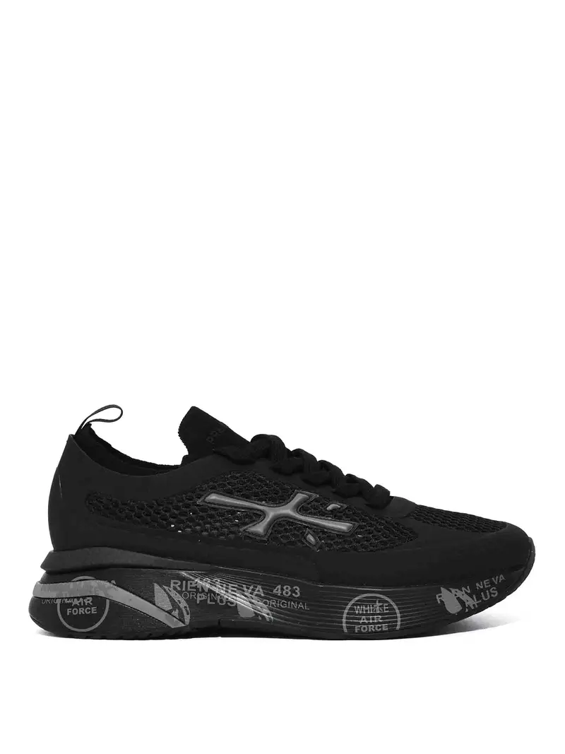 Premiata Sneakers Moerun 01 8261 In Tessuto Mesh Nero
