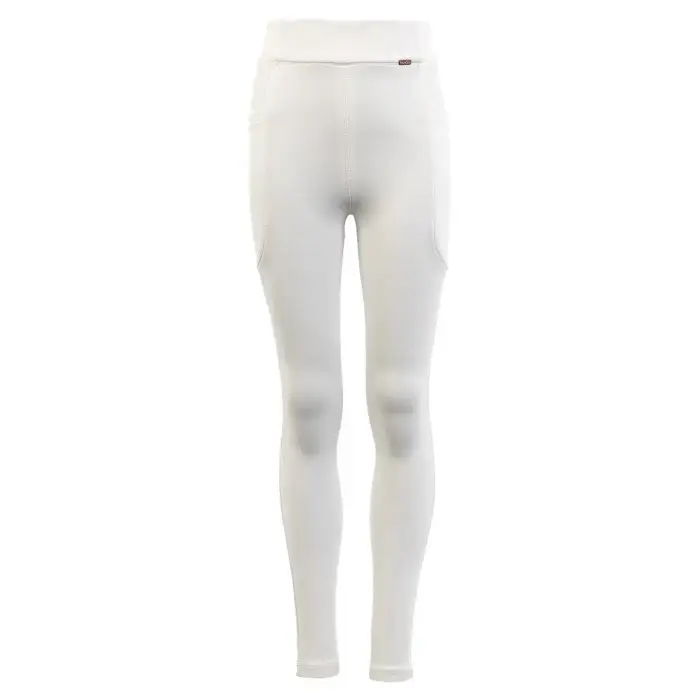 Leggings da equitazione mid grip da bambina Premiere Bitterroot Blanc