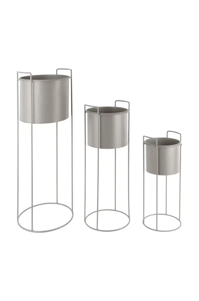 Present Time set vasi da fiori con cavalletto pacco da 3 Grigio
