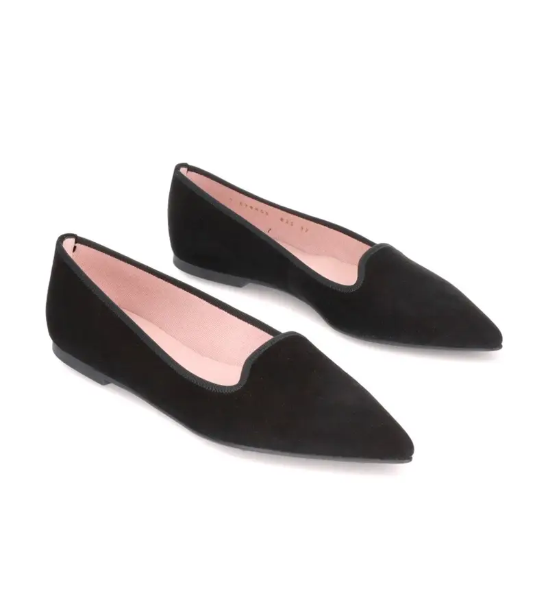 Pretty Ballerinas per donna 43282 Scarpe Ella in pelle nera, Basso, Camoscio, Nessuno, Casual Nero