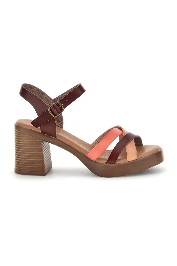 PRIMA RIGA Sandali beige con tacco e plateau AD897701 [BEIGE]