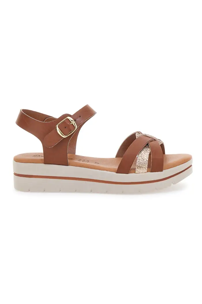 Sandali Marroni Con Platform Made in Italy PRIMA RIGA 1 [CUOIO