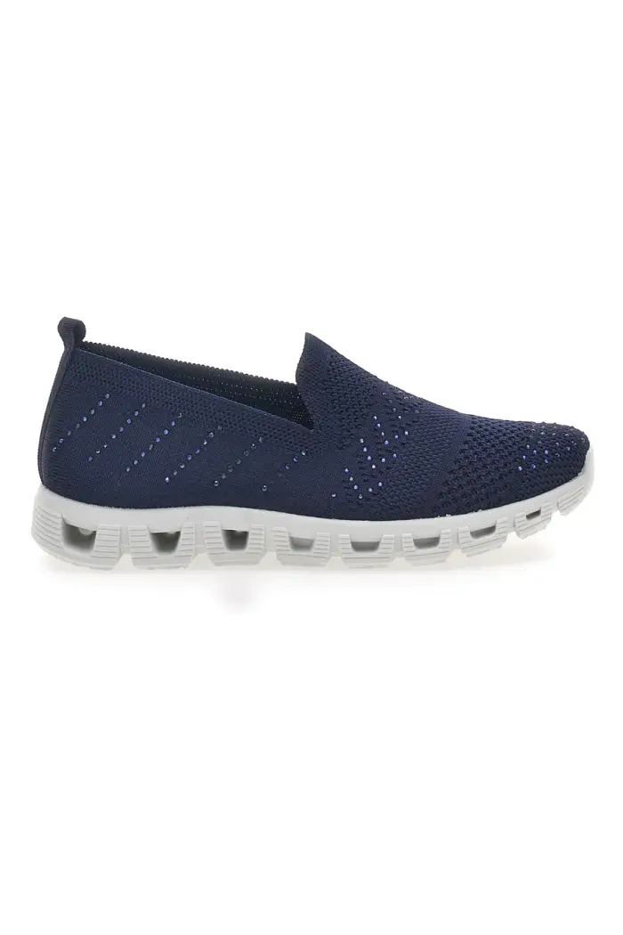 Sneakers Blu Slip-on Con Strass Prima Riga 471 [BLUE]