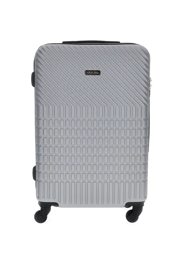 Trolley piccolo grigio rigido con 4 ruote Prima riga PR169/P [ARGENTO]