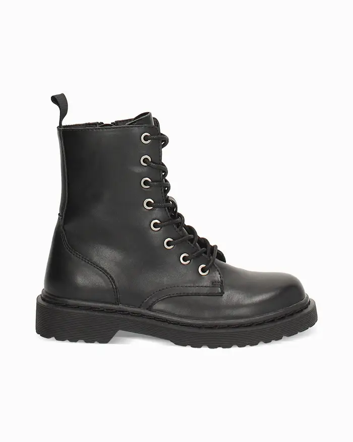 Anfibi neri con zip laterale NERO