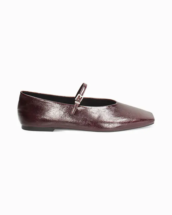 Ballerine bordeaux con cinturino dorato BORD
