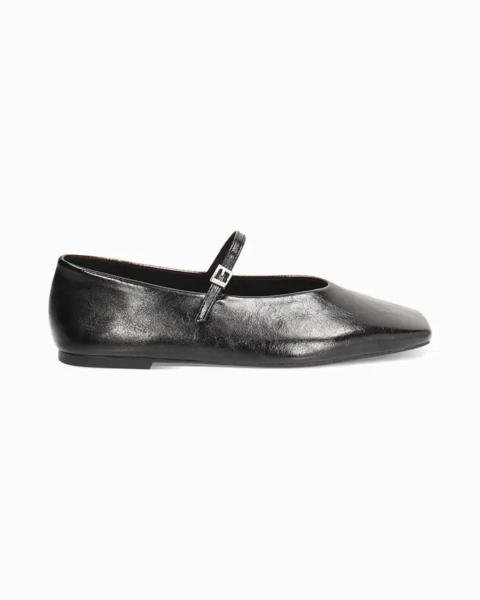 Ballerine nere Mary Jane con fibbia dorata NERO