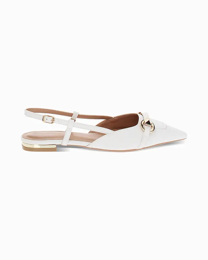 Ballerine slingback donna bianche a punta BIAN