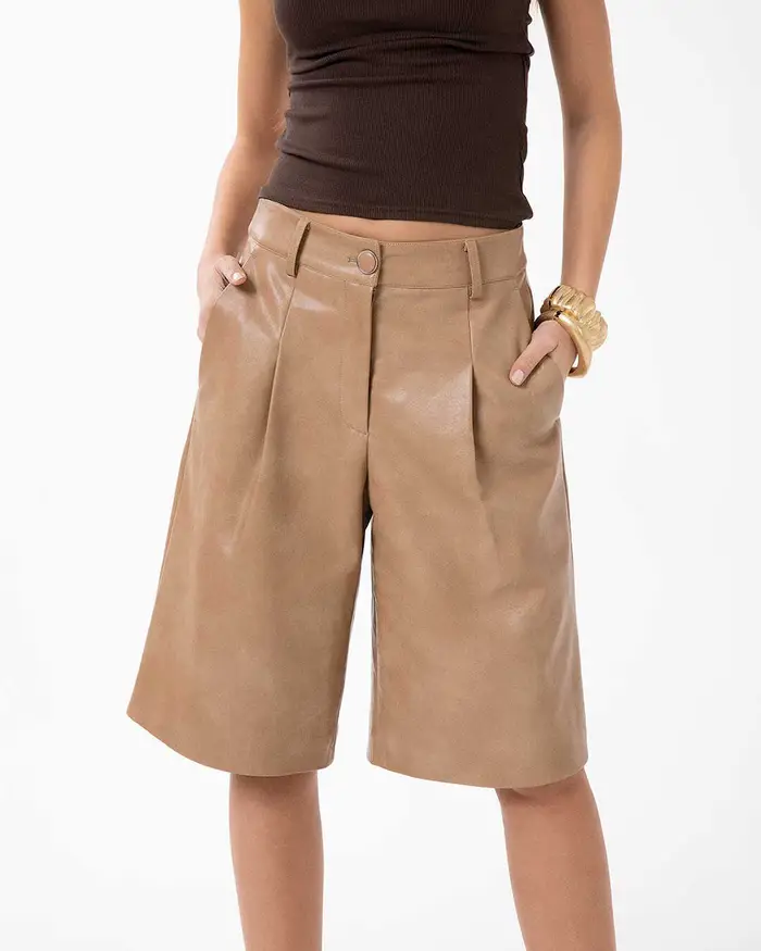 Primadonna Collection Bermuda camel con taglio moderno CAME