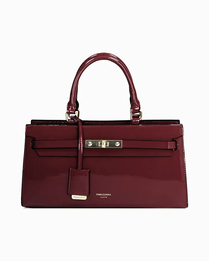 Borsa a mano bordeaux con tracolla removibile BORD