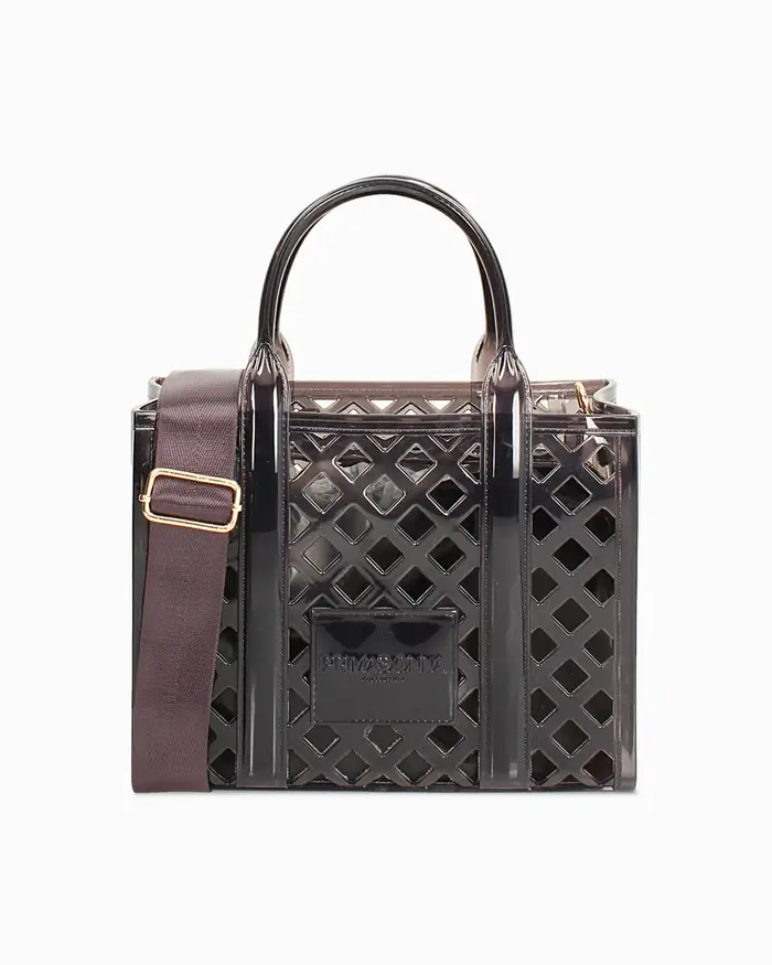 Borsa a mano nera con dettagli chic NERO