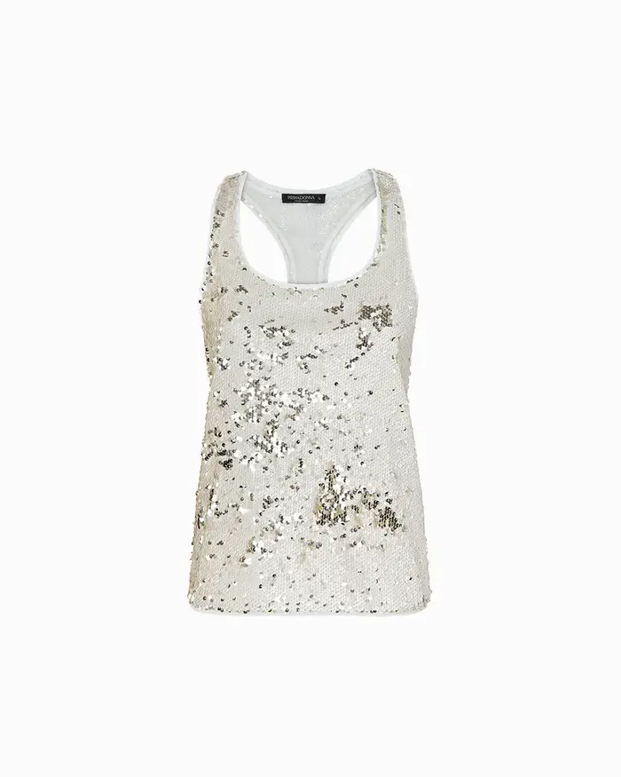 Primadonna Collection Canotta panna con paillettes scintillanti PANN