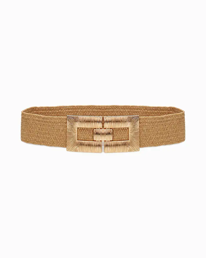 Cintura beige con fibbia oro BEIG