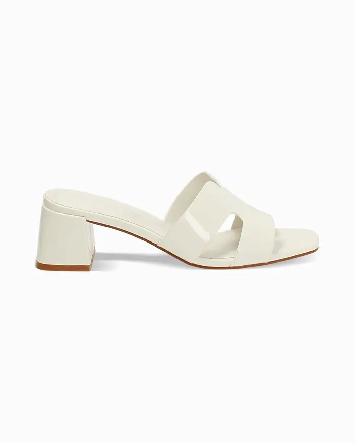 Mules open toe panna tacco 5,5 cm PANN