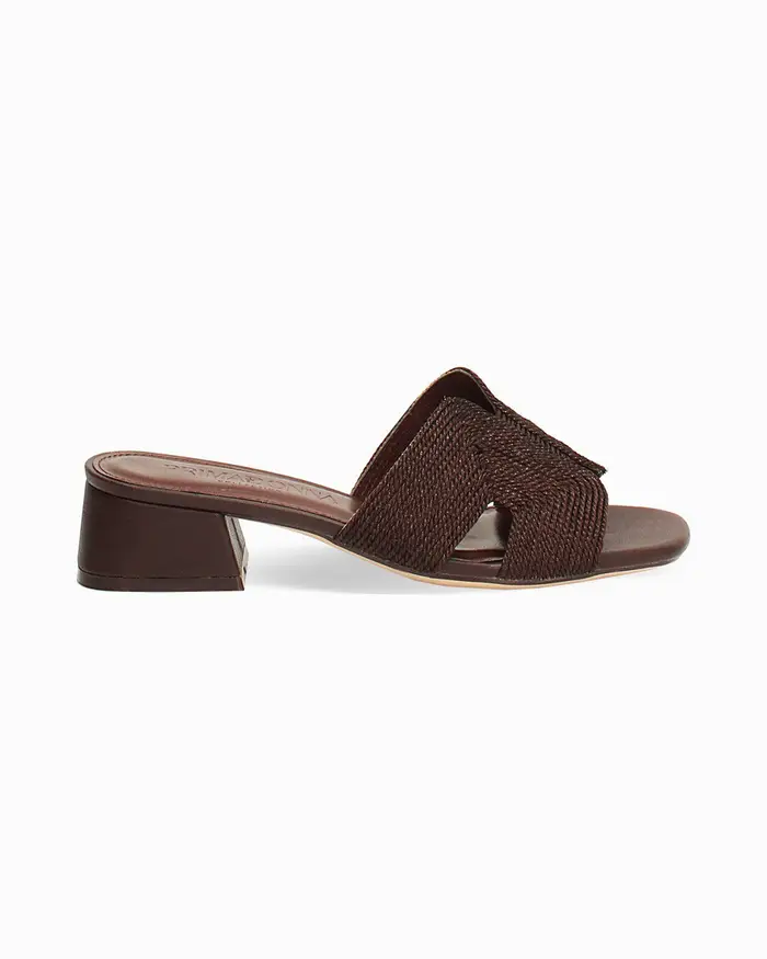 Mules open toe testa di moro tacco 4 cm