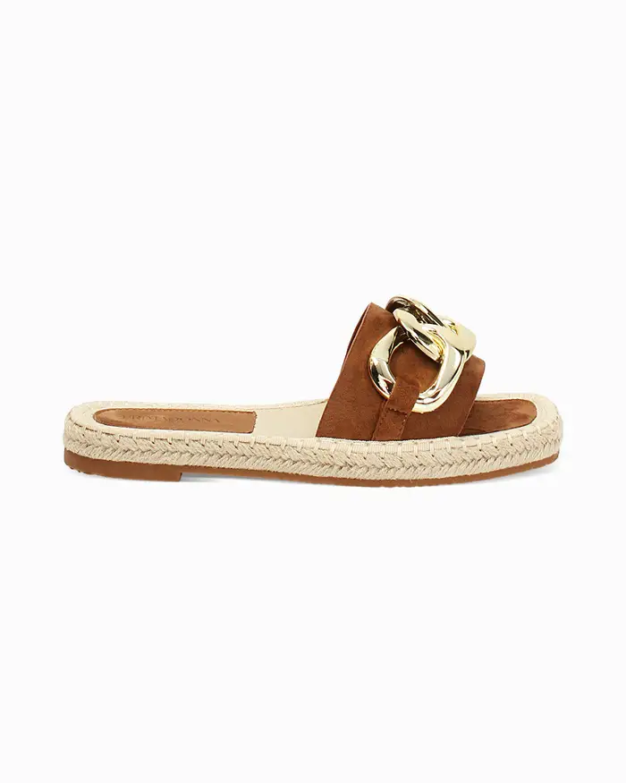 Sandali bassi cognac stile casual COGN