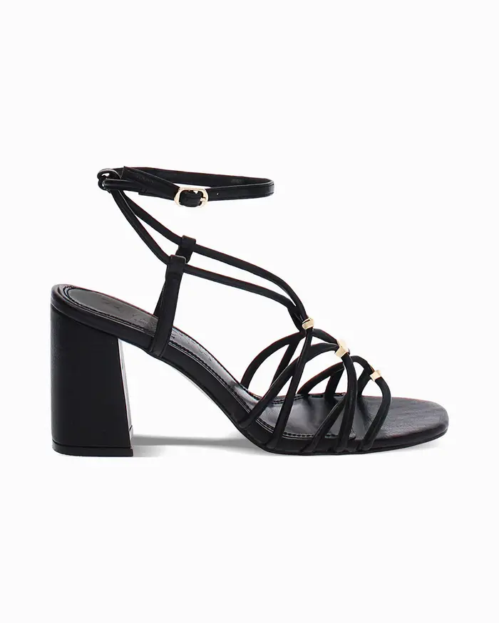 Sandali neri con tacco 8 cm NERO