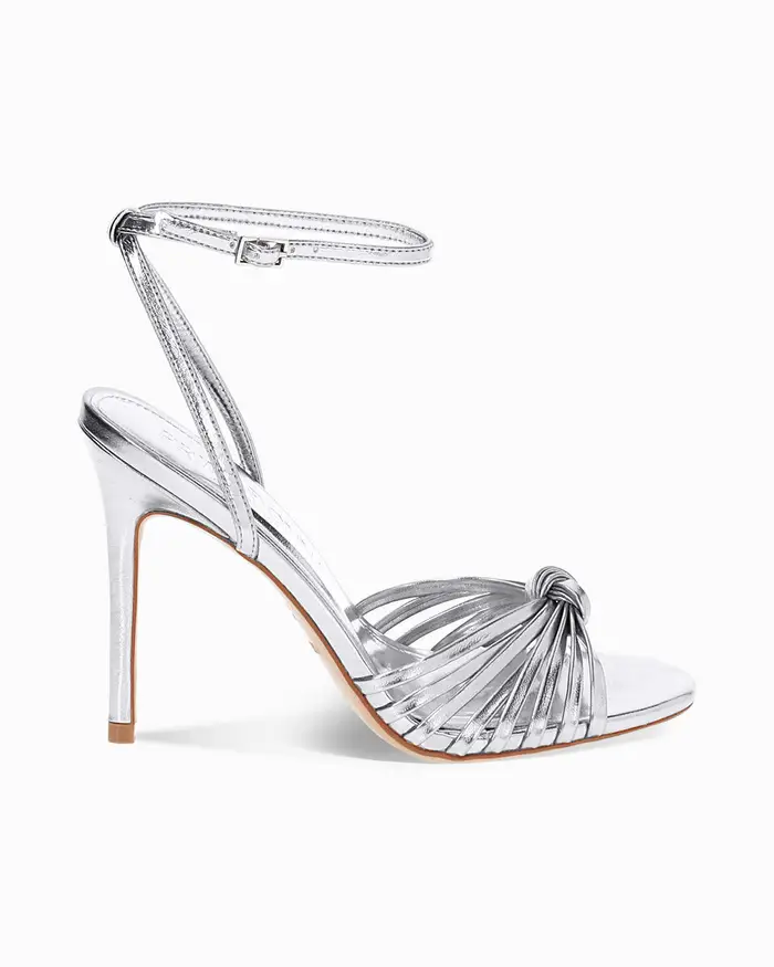 Primadonna Collection Sandalo donna argentato con nodo, tacco 10,5 cm ARGE