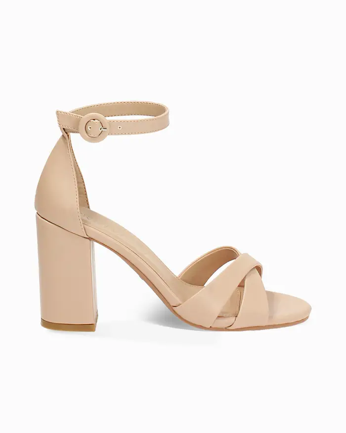 Primadonna Collection Sandalo donna beige con braccialetto, tacco largo 8,5 cm BEIG