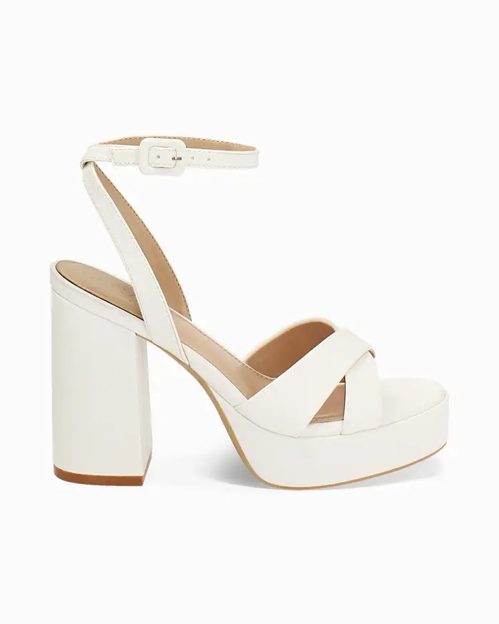 Primadonna Collection Sandalo donna bianco con plateu, tacco 11 cm BIAN