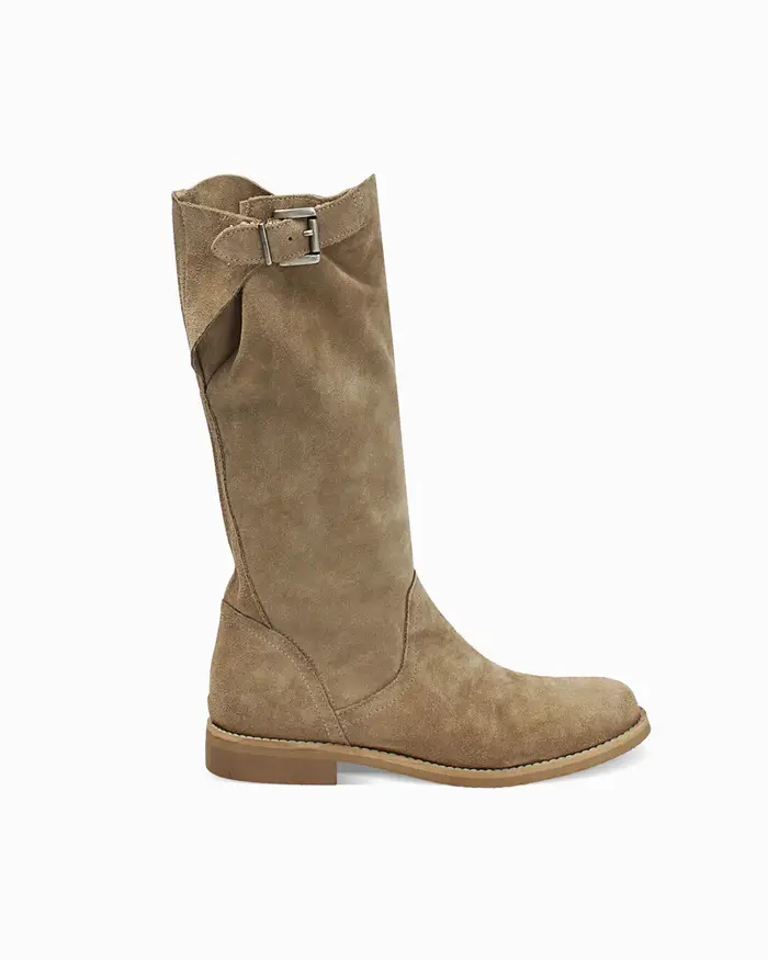 Stivali biker in camoscio beige BEIG
