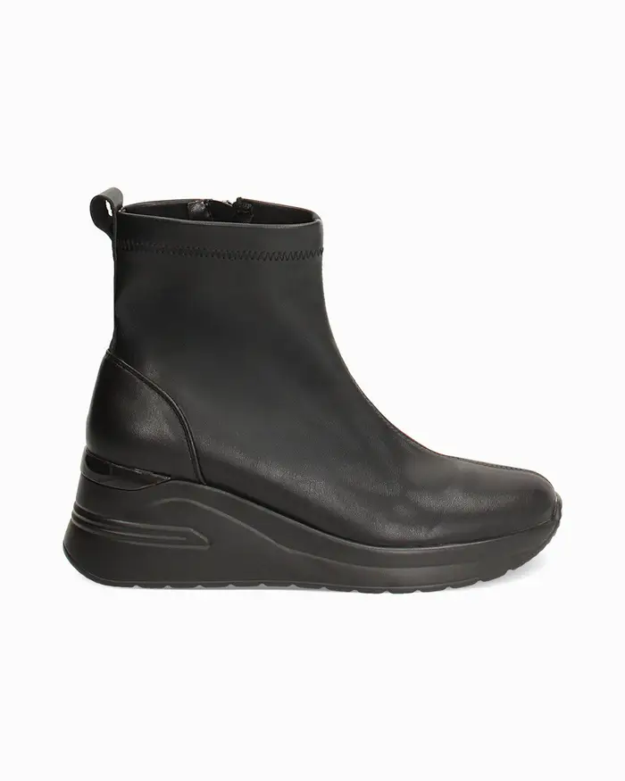 Stivali neri slip on tacco 7 cm NERO
