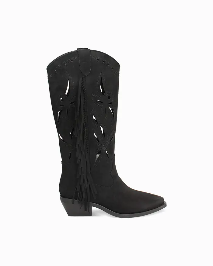 Stivali texani neri tacco 5 cm NERO