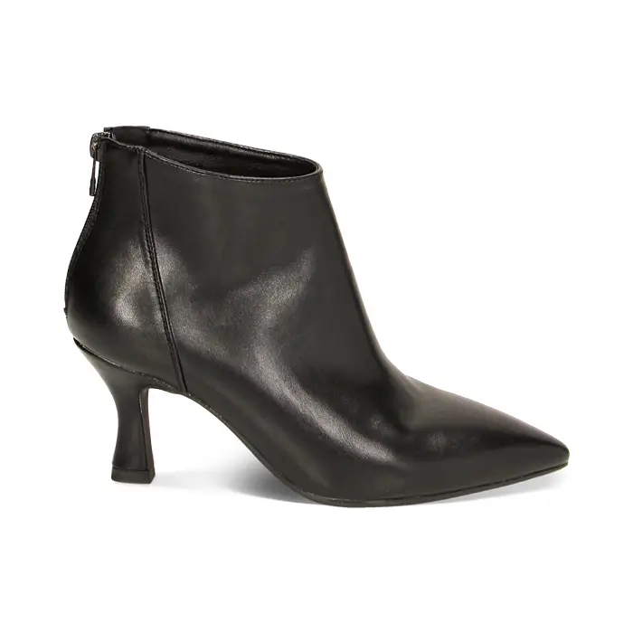 Tronchetti donna neri, tacco 7 cm