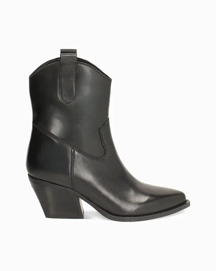 Tronchetti texani neri tacco 7 cm NERO