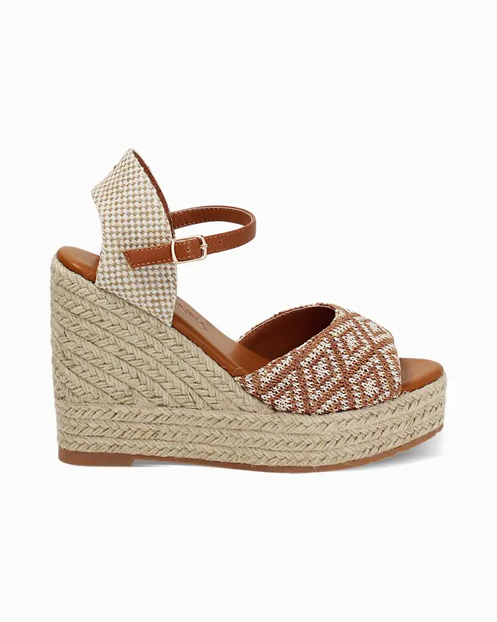 Primadonna Collection Zeppe donna cognac beige in raffia COBE