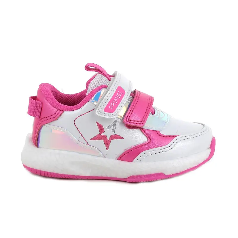 Primigi Sneakers da bambina bianco e fuxia con strap