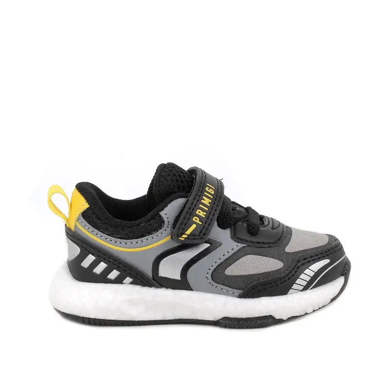 Primigi Sneakers da bambino nero e grigio con strap