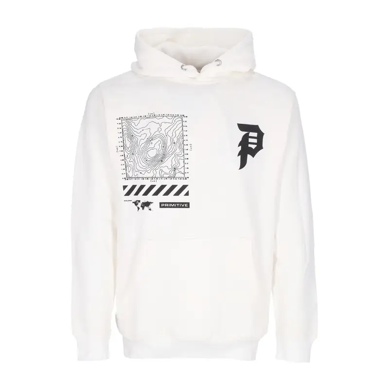 Primitive Felpa Cappuccio Uomo Mapping Dirty P Hoodie X Call Of Duty White