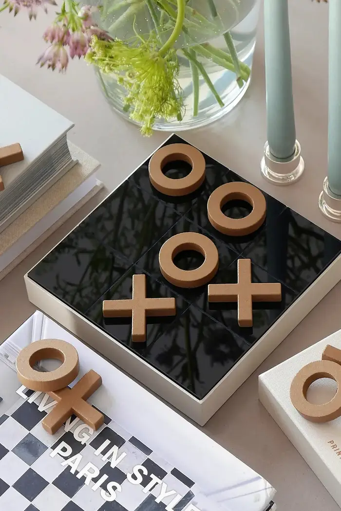 gioco da tavola Classic Tic Tac Toe 20 x 20 x4 cm Beige miniatura 3