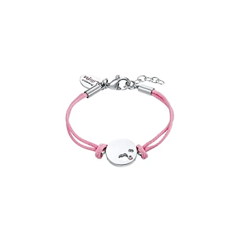 Prinzessin Lillifee Bracciale Bracciale per bambine in Acciaio Inossidabile, con zirconi sintetici, 12+2 cm, Argento