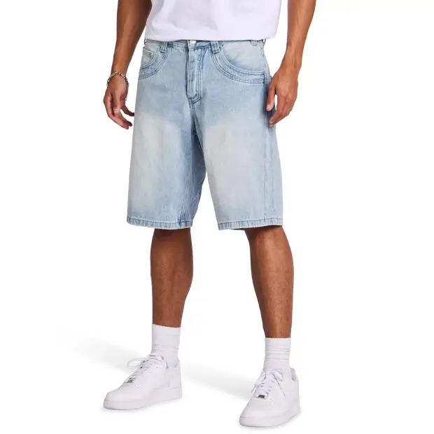 Project X Paris Drop Denim Double P Uomo - Pantaloncini Blu - di Cotone Blue