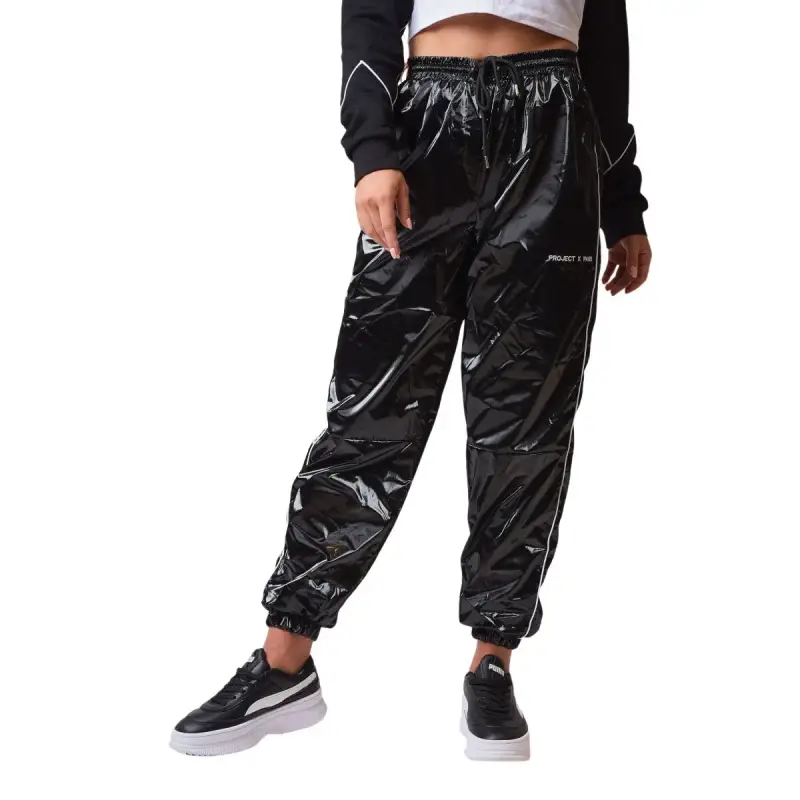 Project X Paris Pantaloni da jogging effetto vinile donna Noir
