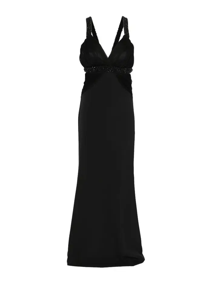Abito elegante con strass neri neri Nero