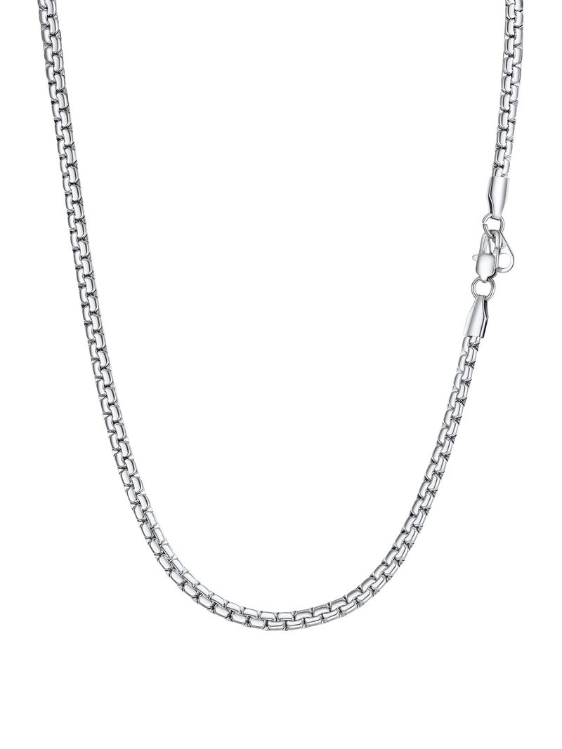 PROSTEEL Collana Catena Scatola Argento Inossidabile 65 cm