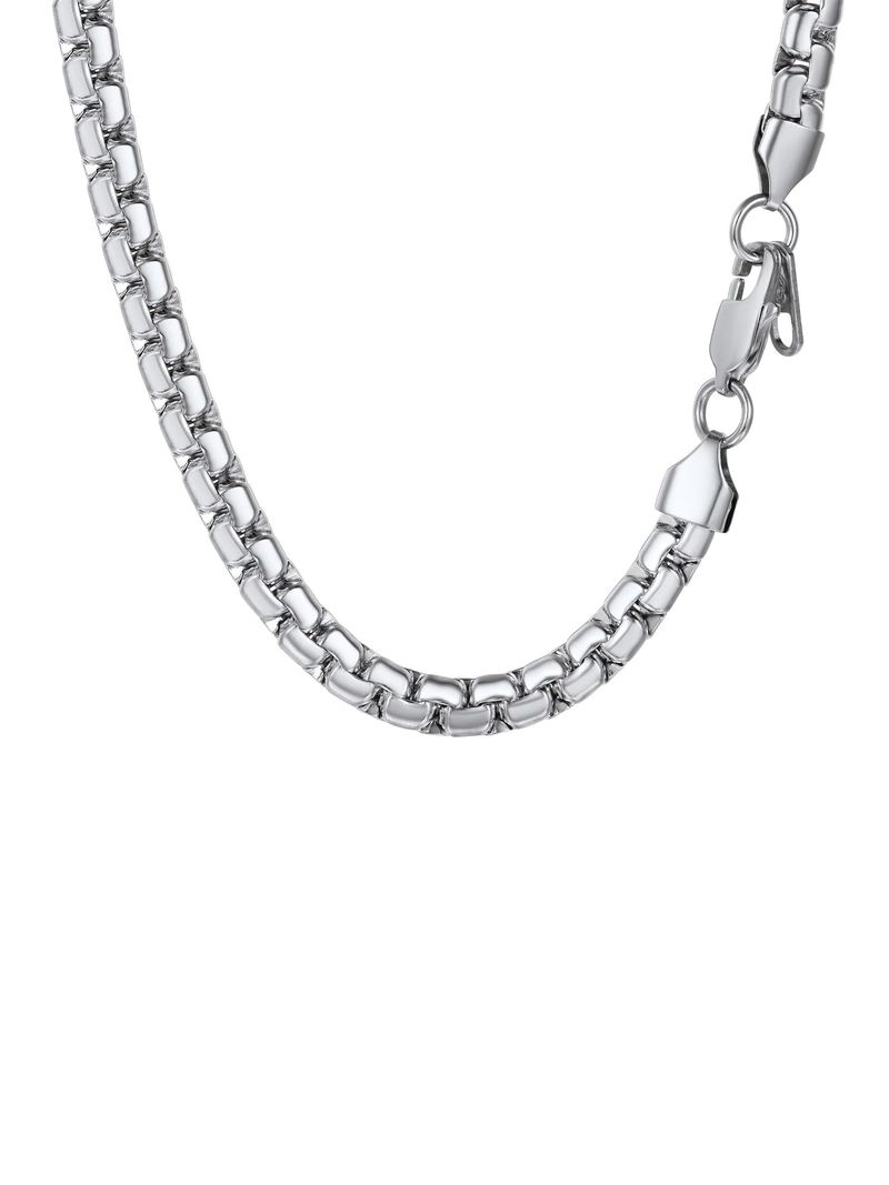 PROSTEEL Collana Catena Scatola Argento 65cm Acciaio Inossidabile