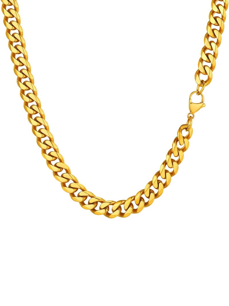 PROSTEEL Collana Uomo Catena Cubana Larga Oro 18K