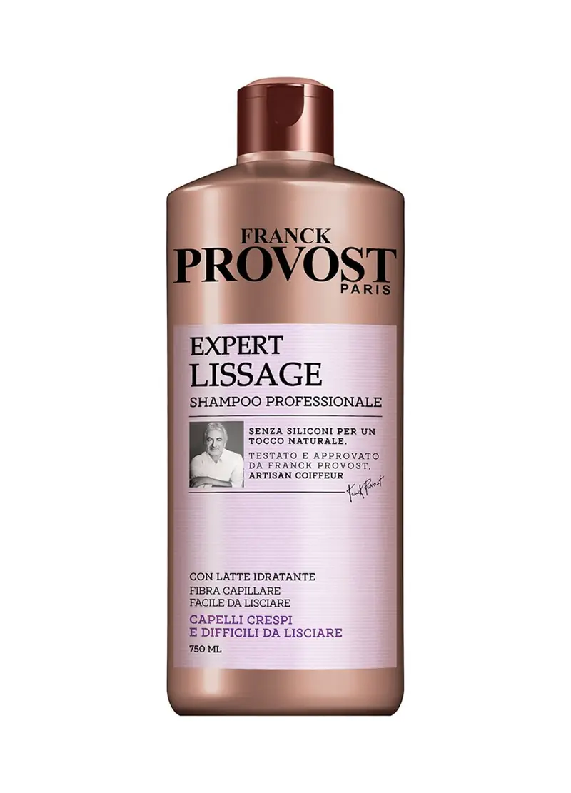 PROVOST Franck Shampoo Professionale Expert Lissage, Shampoo Con Latte Idratante Per Capelli Facili Da Lisciare,, 750 Ml., Donna
