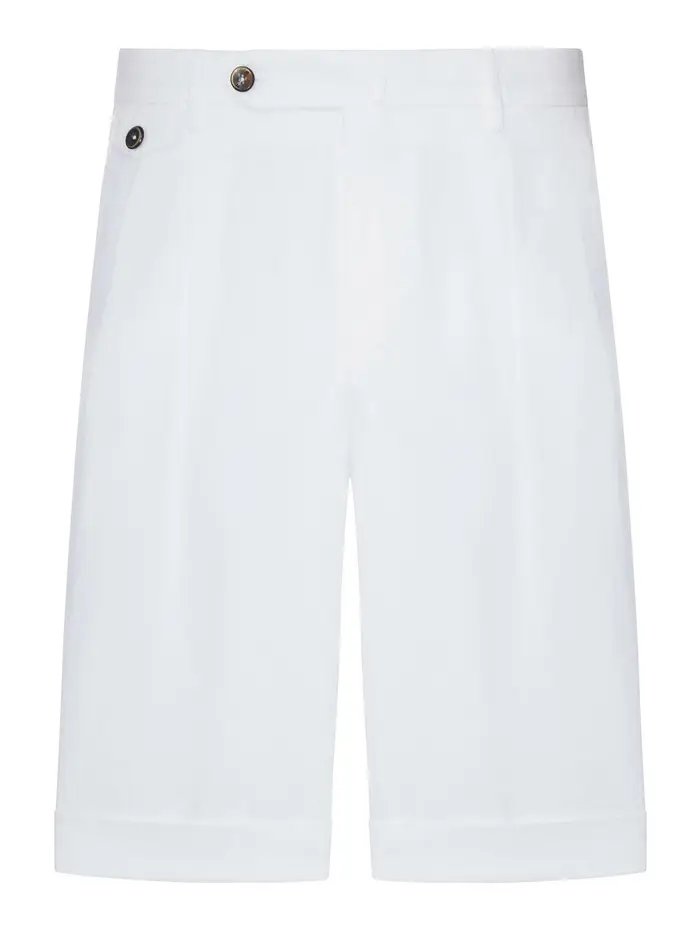 Pt Torino Bermuda in misto lino Bianco