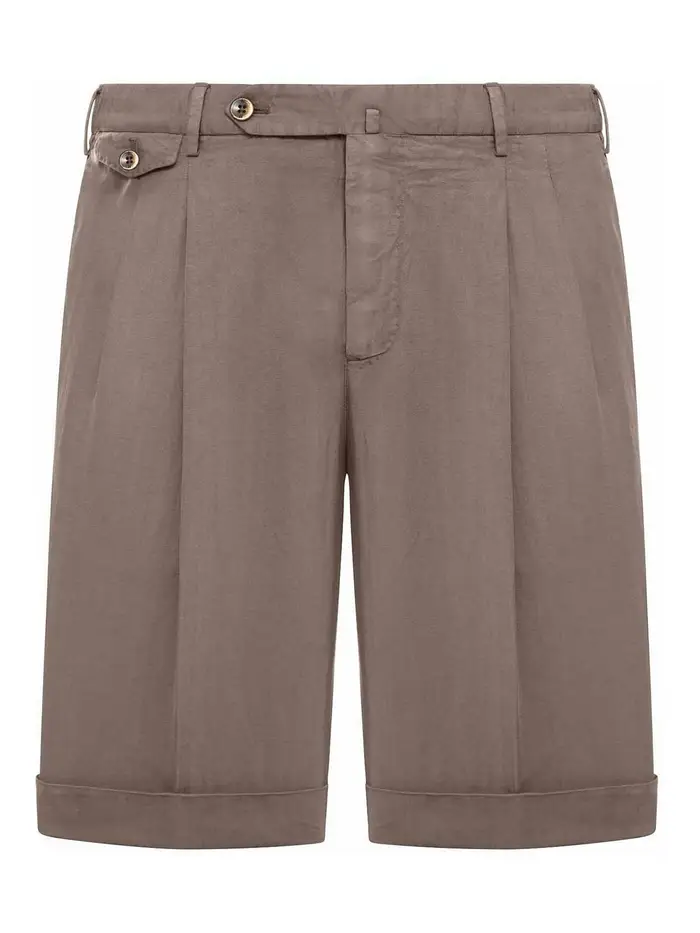Pt Torino Bermuda in misto lino Grigio